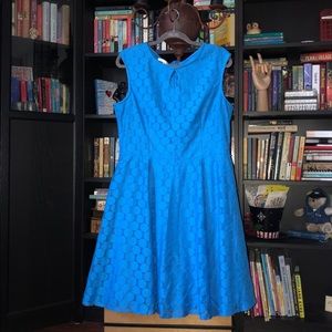 Blue Sleeveless Fit and Flare Dress
